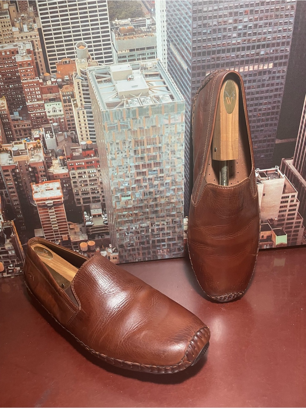 Pikolinos Men 13/46 euro Brown Jerez Leather Slip On Shoes